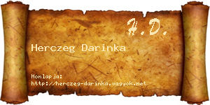 Herczeg Darinka névjegykártya
